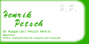 henrik petsch business card